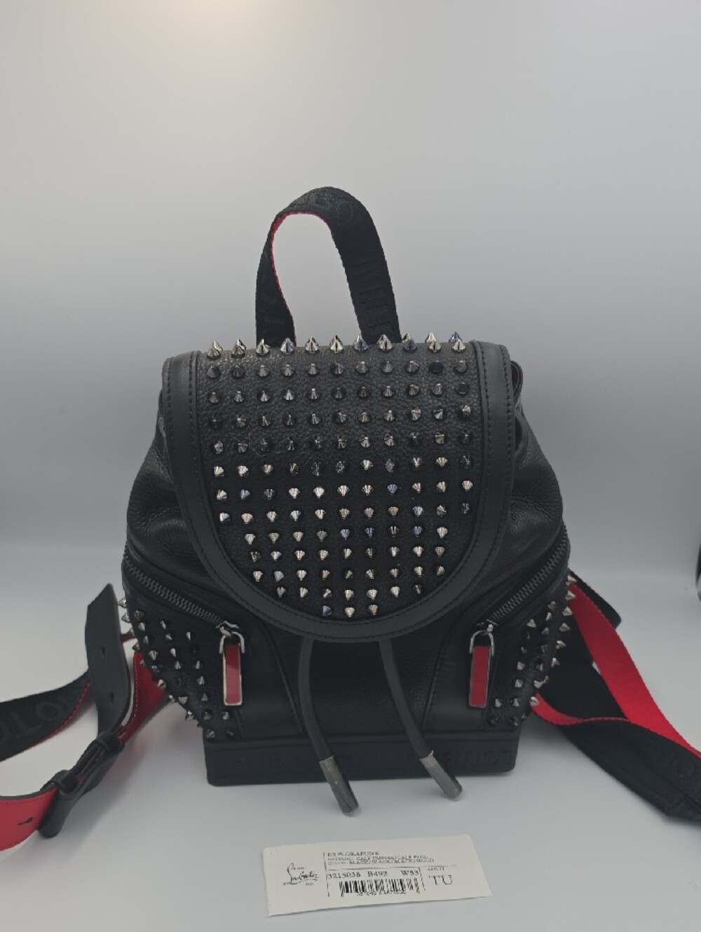 Christian Louboutin Multicolor Spiked Explorafunk Mini 2-Way Backpack (NWT)COA🖤